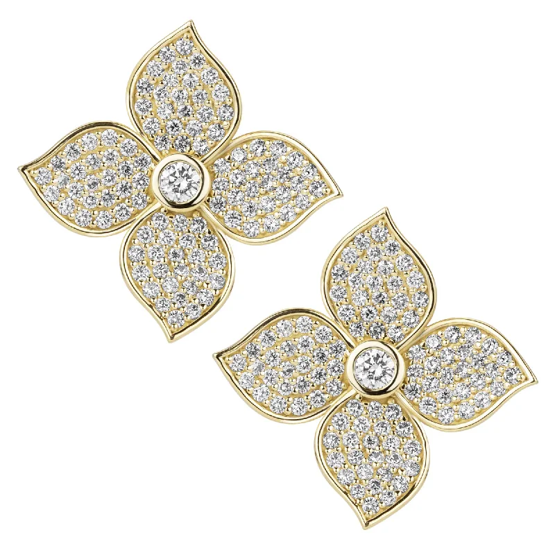 modern pearl brooch-Earrings - Diamond