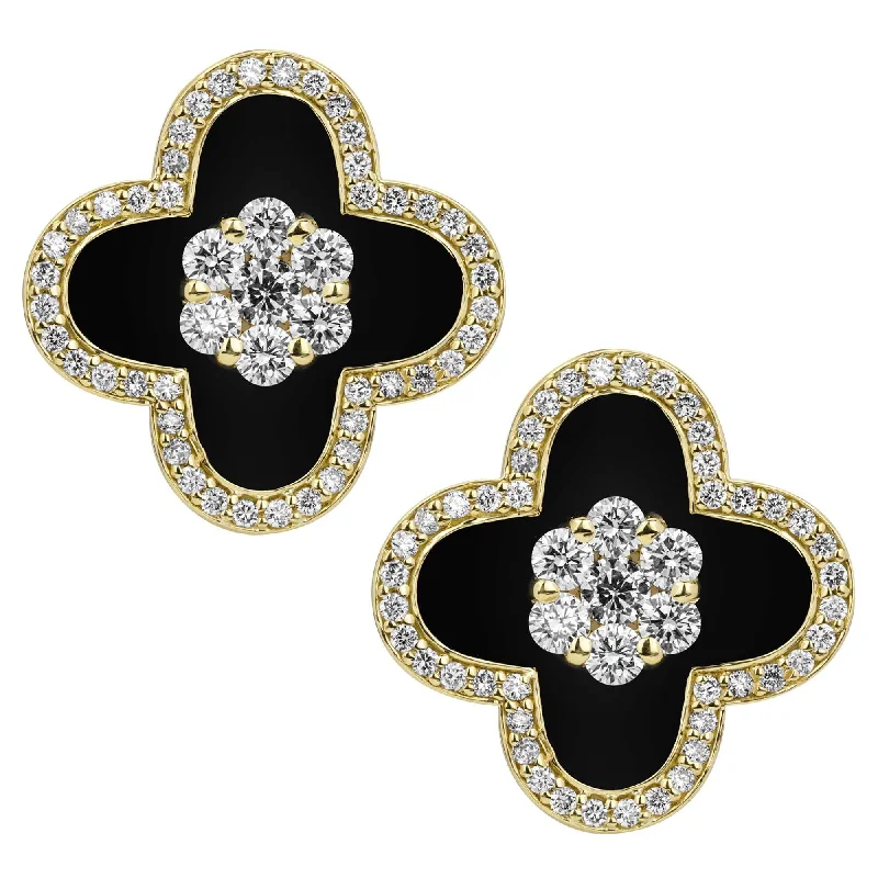 engraved brooch-Earrings - Diamond (enamel)