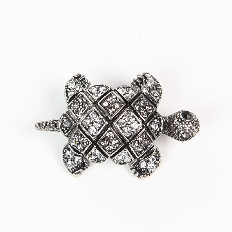 unique brooch-Large Sparkly Diamante Tortoise Brooch