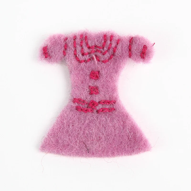 bridal brooch-Amica Little Pink Felt Dress Brooch