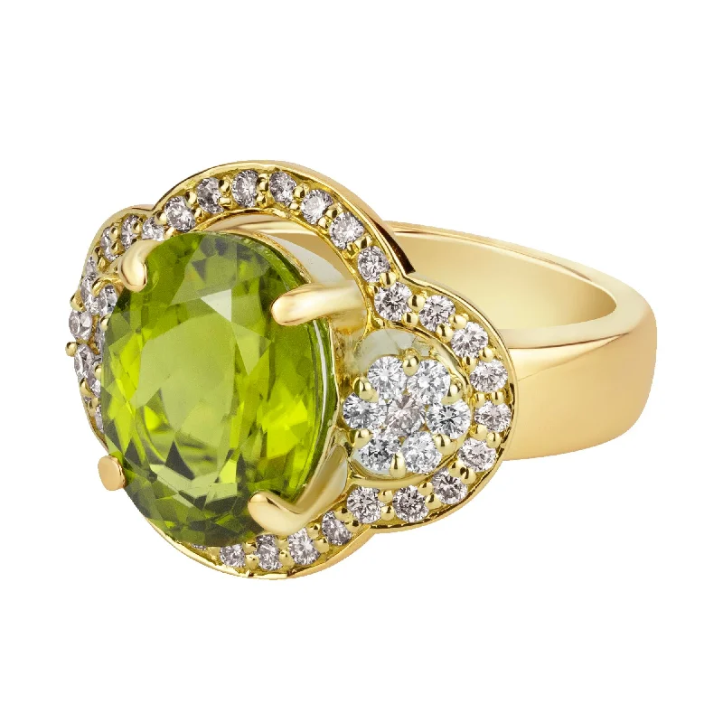 ruby brooch-Ring - Peridot And Diamond