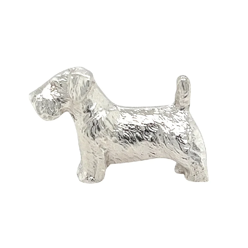 modern pearl brooch-Silver Dog Brooch