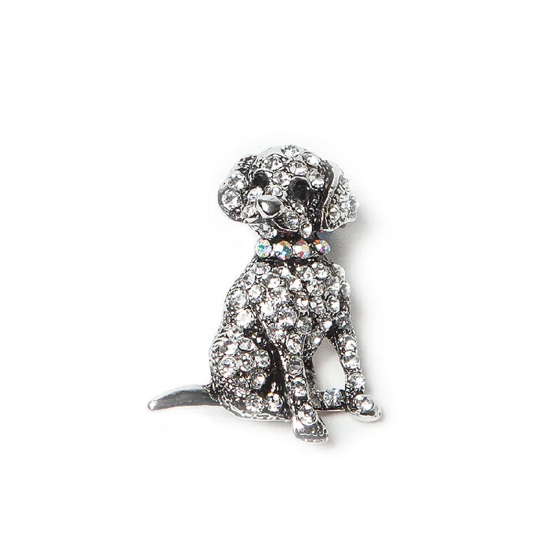 bridal brooch-Sparkling Diamante Dog Brooch