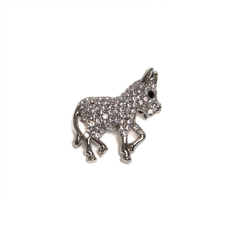 pearl brooch-Sparkling Diamante Donkey Brooch