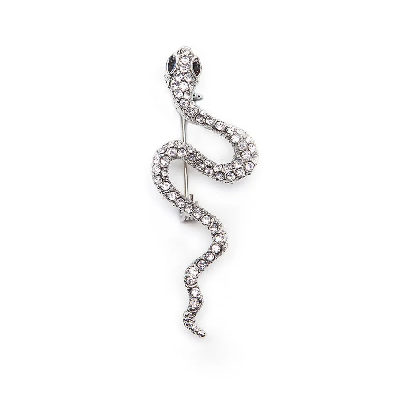 delicate brooch-Sparkling Snake Brooch