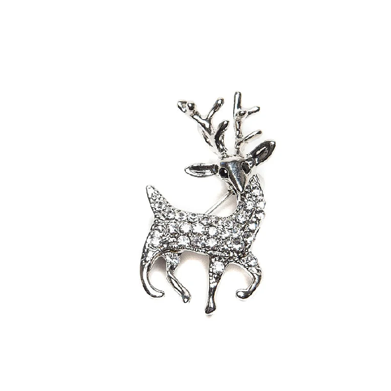 ruby brooch-Sparkly Crystal Deer Brooch