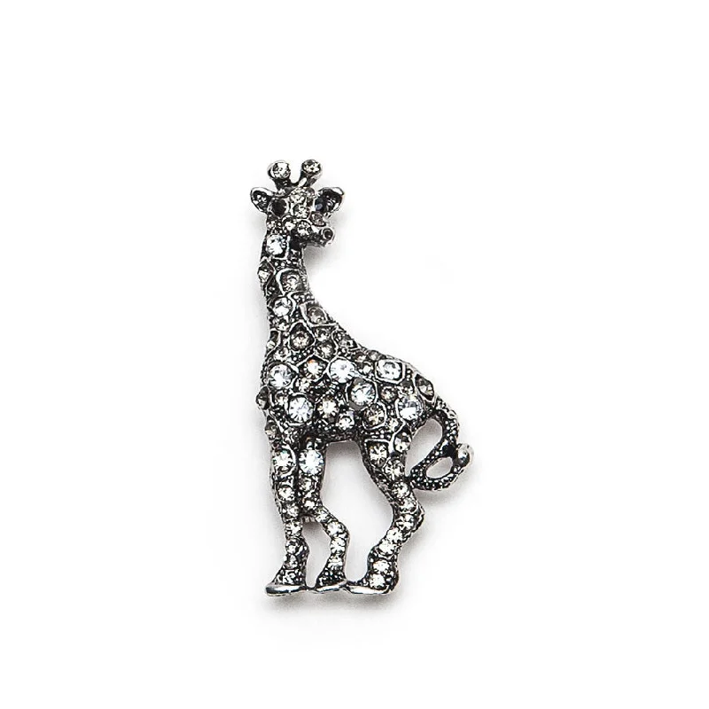 oversized brooch-Sparkly Diamante Giraffe Brooch