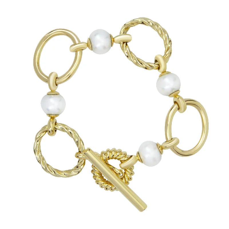 leather brooch-Toggle Bracelet - South Sea Pearl